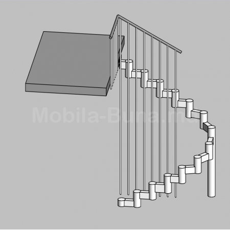 Металлическая лестница между этажами 
